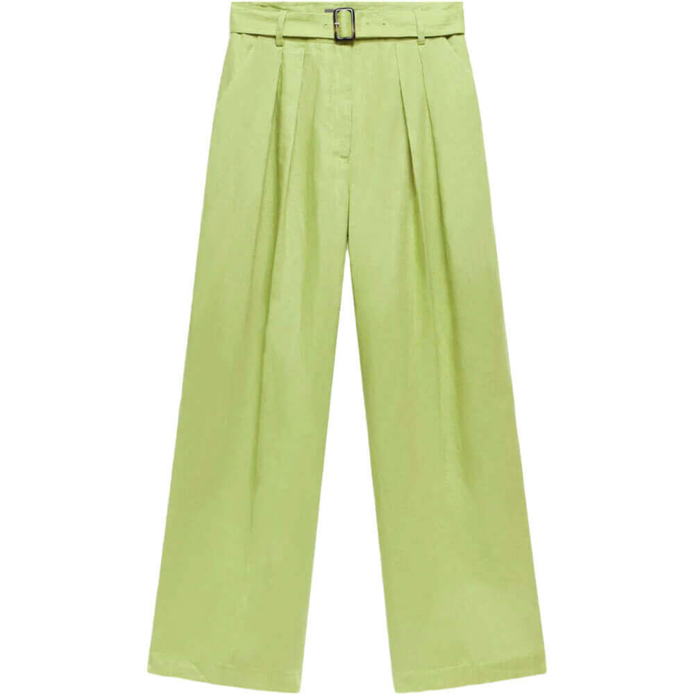 Mint Velvet Green Linen Belted Trousers